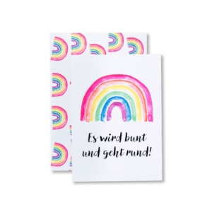 Einladungskarte Kindergeburtstag Regenbogen Bild